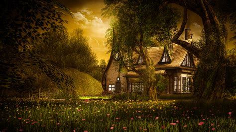 fantasy cottage in the woods